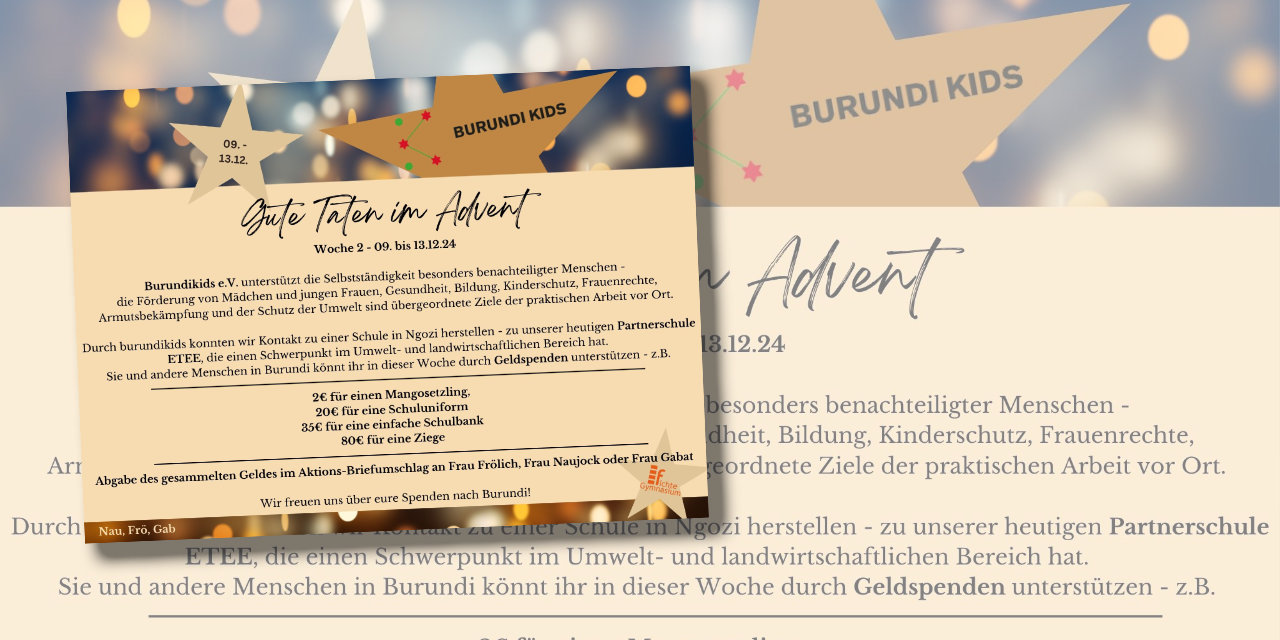 Gute Taten im Advent - Woche 2 vom 09. - 13.12.24
